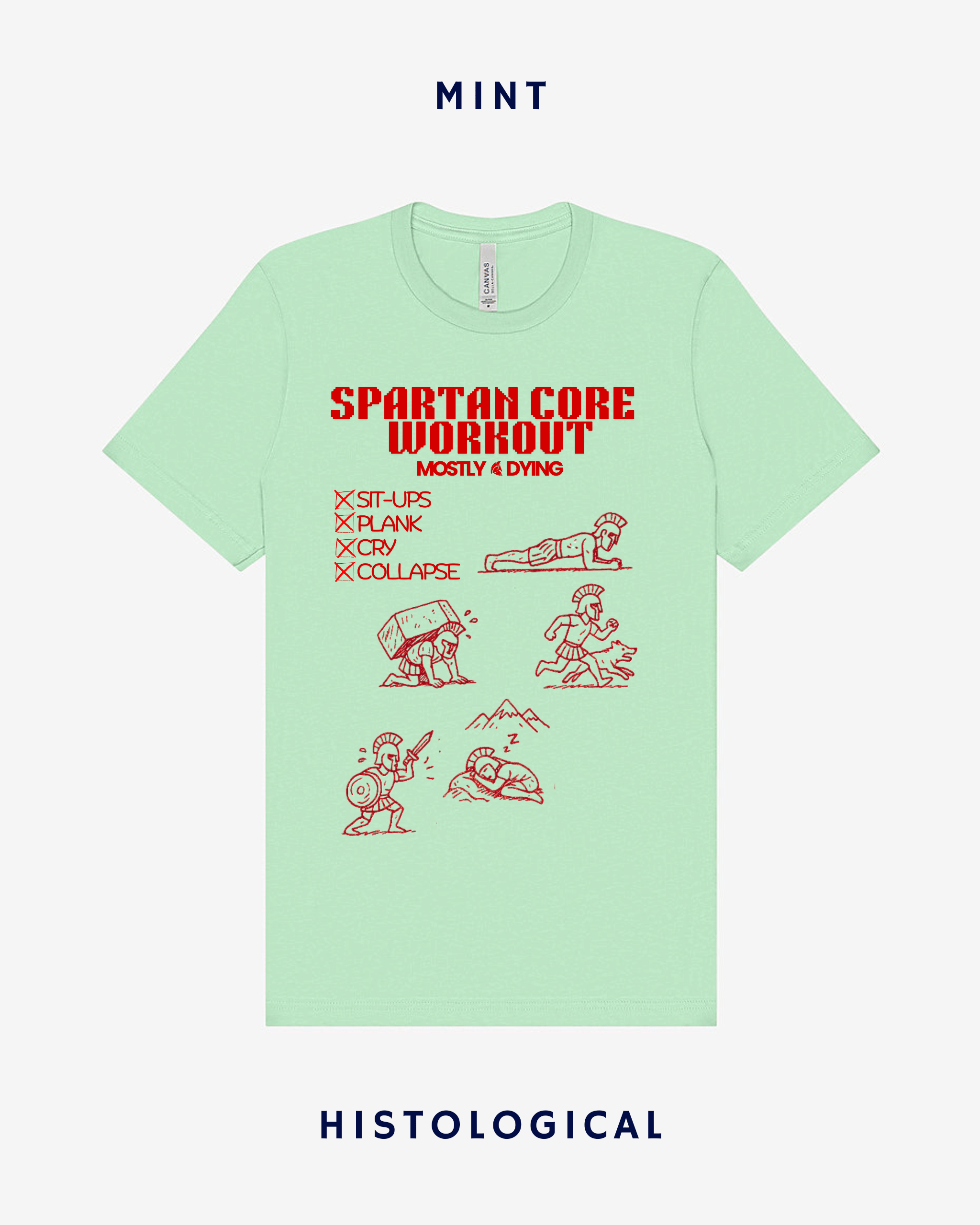 Spartan Core Workout Mostly Dying Unisex T-shirt