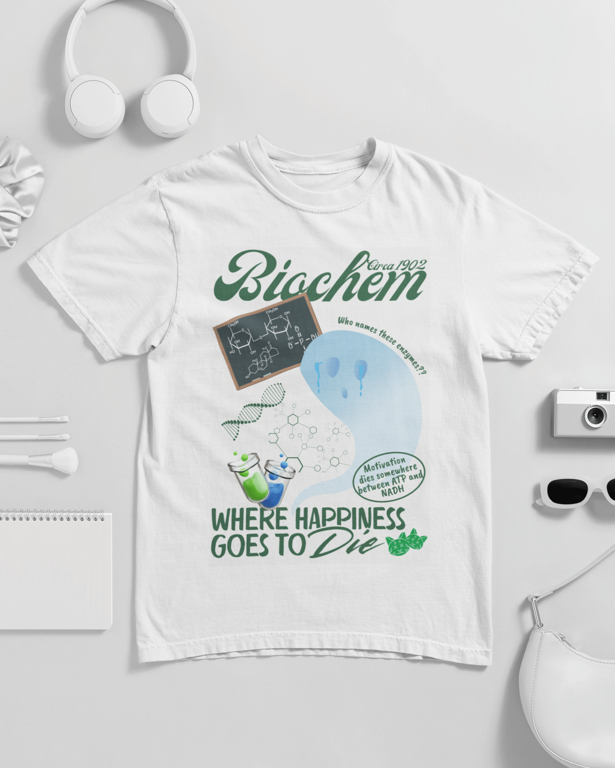 Biochem Where Happiness Goes To Die Unisex T-shirt