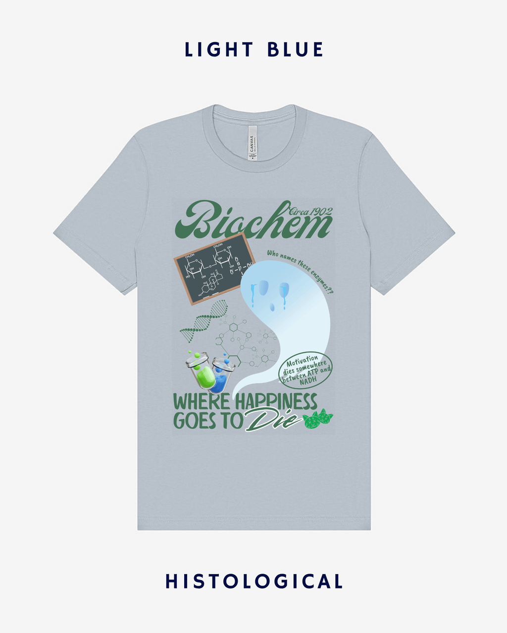 Biochem Where Happiness Goes To Die Unisex T-shirt