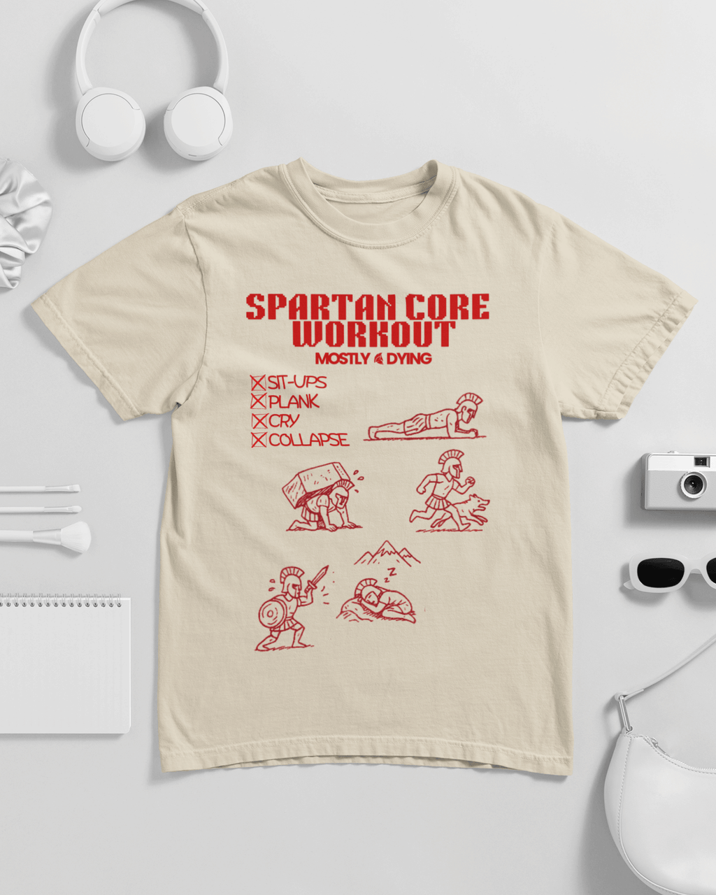 Spartan Core Workout Mostly Dying Unisex T-shirt