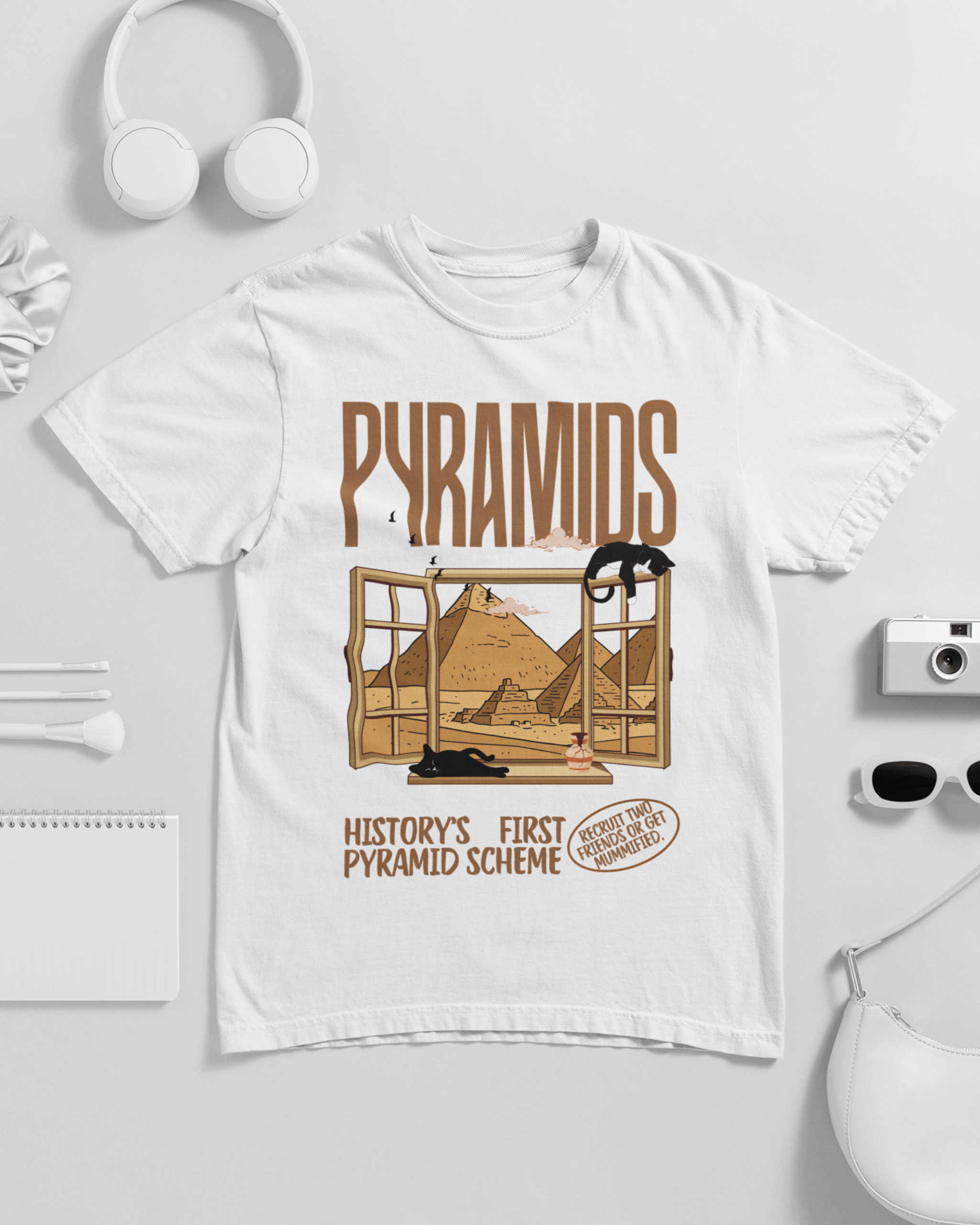 Pyramids History's First Pyramid Scheme Unisex T-shirt